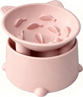Raised Slow Feeder Cat Bowl — Tilted Silicone Design