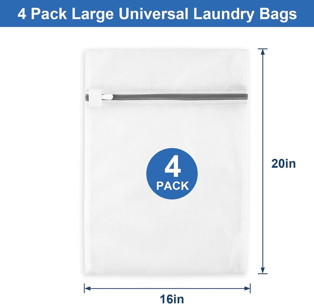 Mesh Laundry Wash Bags — 4 Large, 16 x 20 in