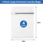 Mesh Laundry Wash Bags — 4 Large, 16 x 20 in