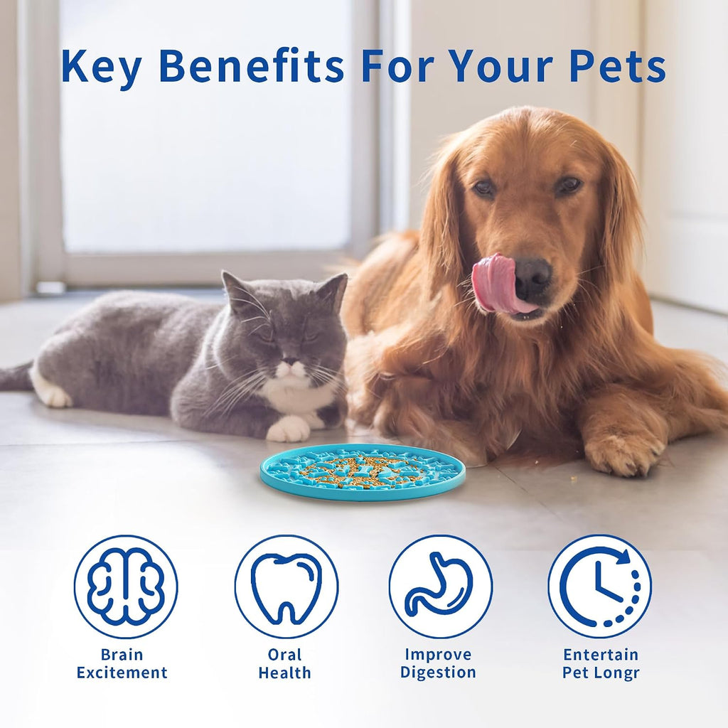 3-Pack Suction-Cup Lick Mats for Dogs and Cats