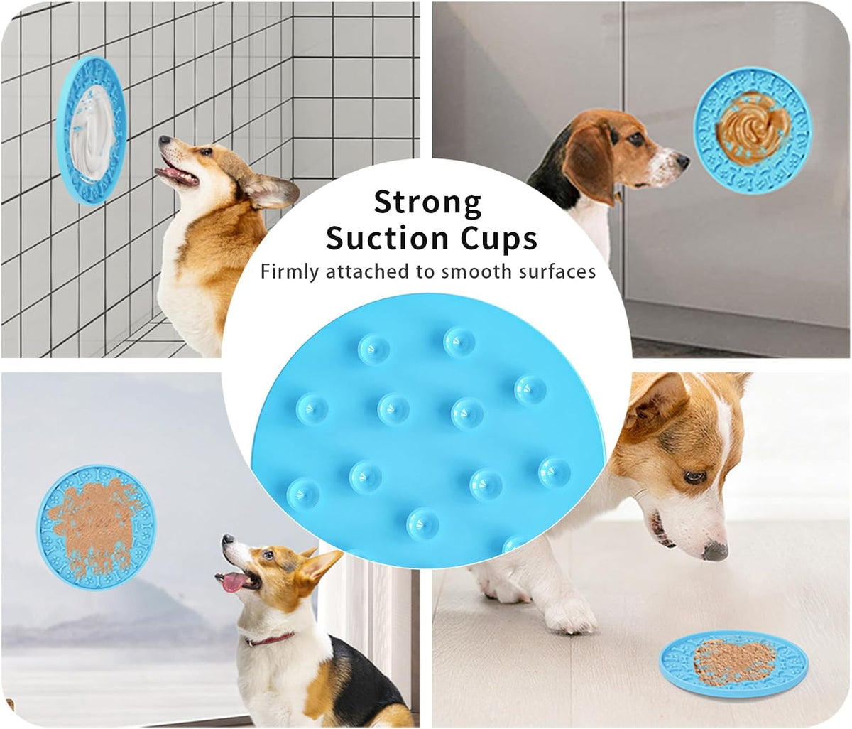 3-Pack Suction-Cup Lick Mats for Dogs and Cats