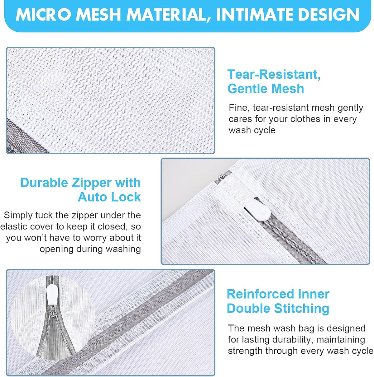 Mesh Laundry Wash Bags — 4 Large, 16 x 20 in