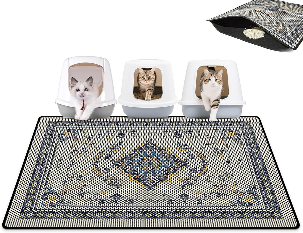 Large Double-Layer Cat Litter Mat — 26.8 × 46.5 in