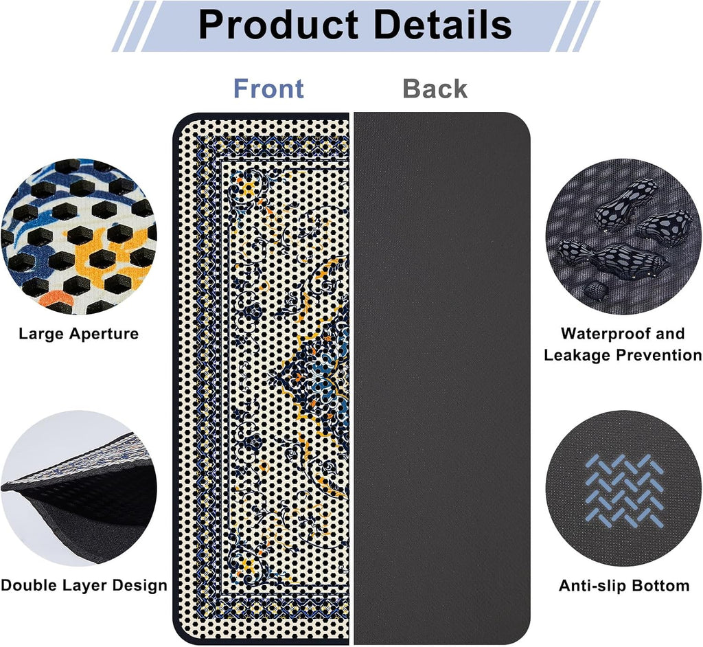 Large Double-Layer Cat Litter Mat — 26.8 × 46.5 in