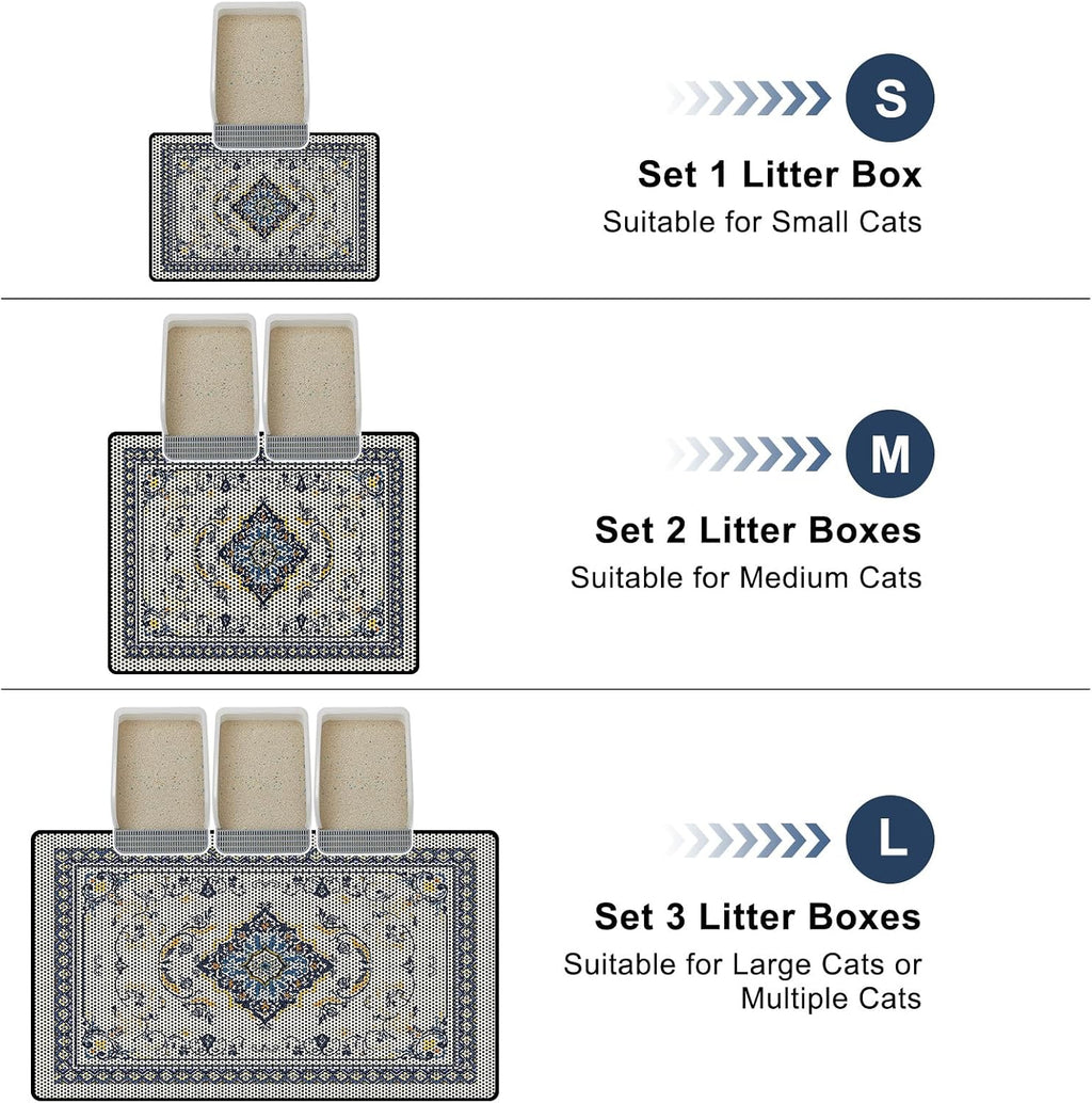 Large Double-Layer Cat Litter Mat — 26.8 × 46.5 in