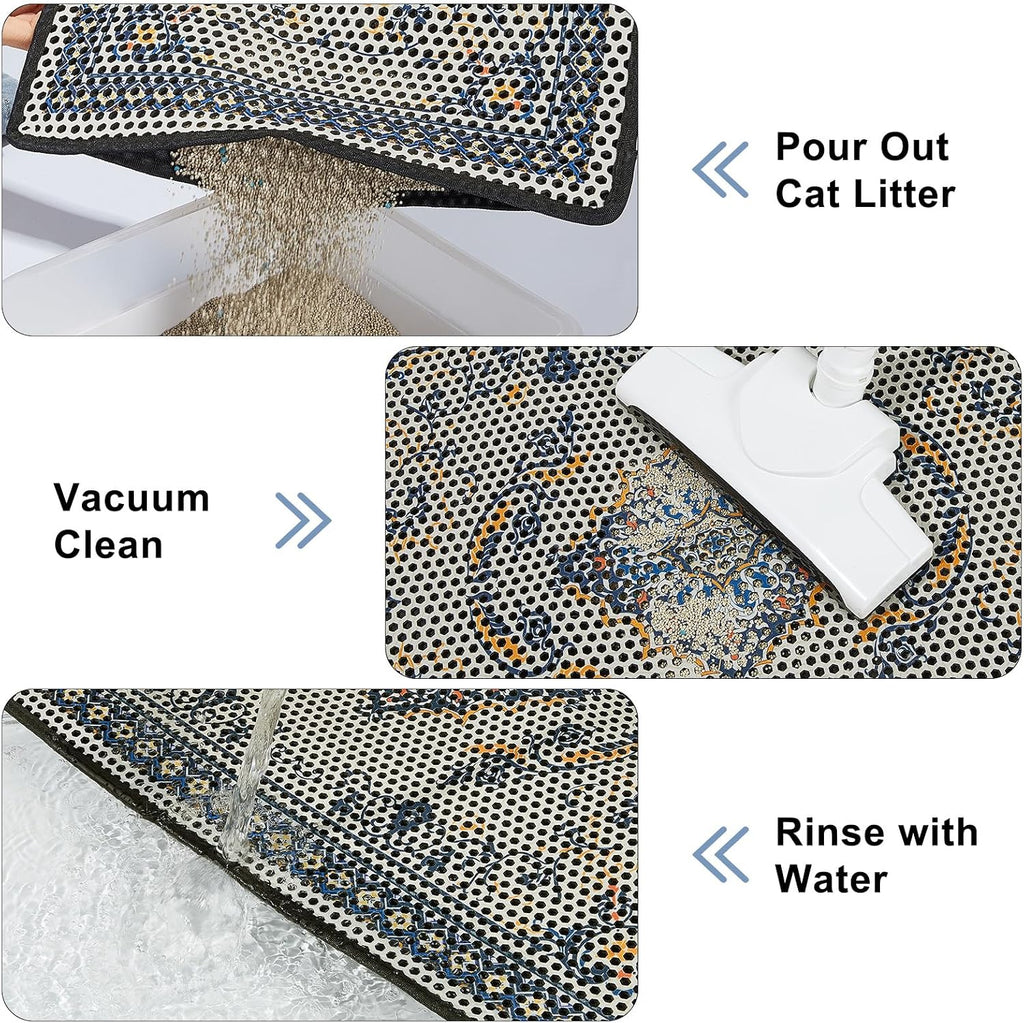 Large Double-Layer Cat Litter Mat — 26.8 × 46.5 in