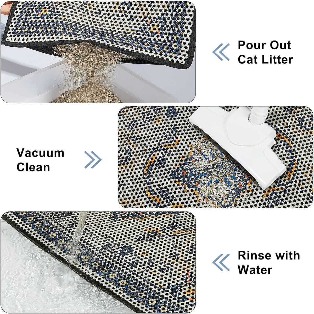 Large Double-Layer Cat Litter Mat — 26.8 × 46.5 in