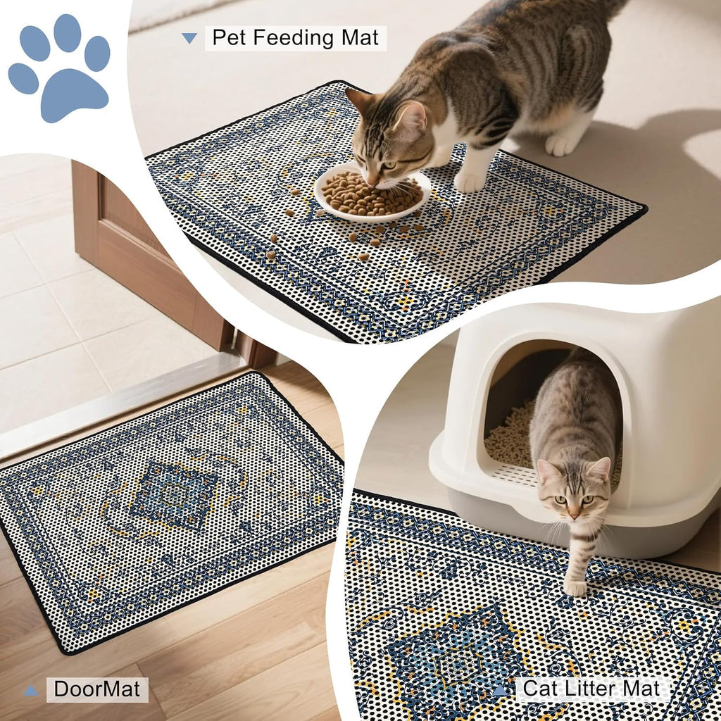 Large Double-Layer Cat Litter Mat — 26.8 × 46.5 in