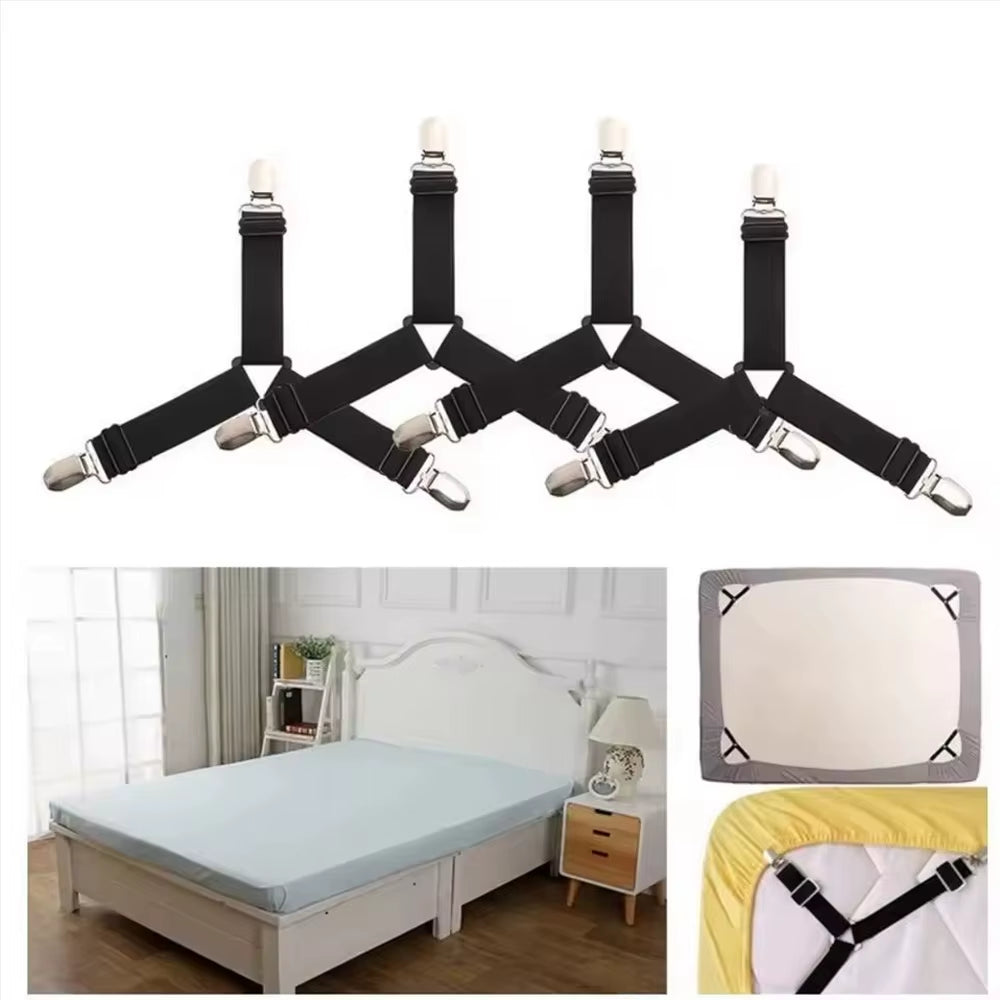 Adjustable Bed Sheet Fasteners — 4-Pack