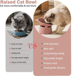 Raised Slow Feeder Cat Bowl — Tilted Silicone Design
