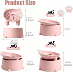 Raised Slow Feeder Cat Bowl — Tilted Silicone Design