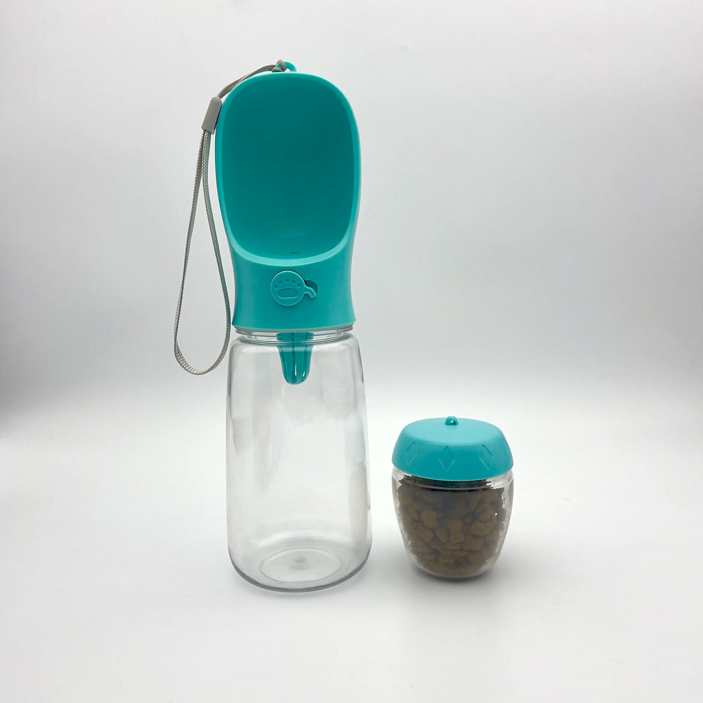 Portable Dog Water Bottle with Food Container – 350 ml