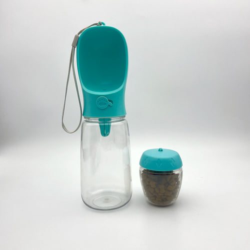 Portable Dog Water Bottle with Food Container – 350 ml