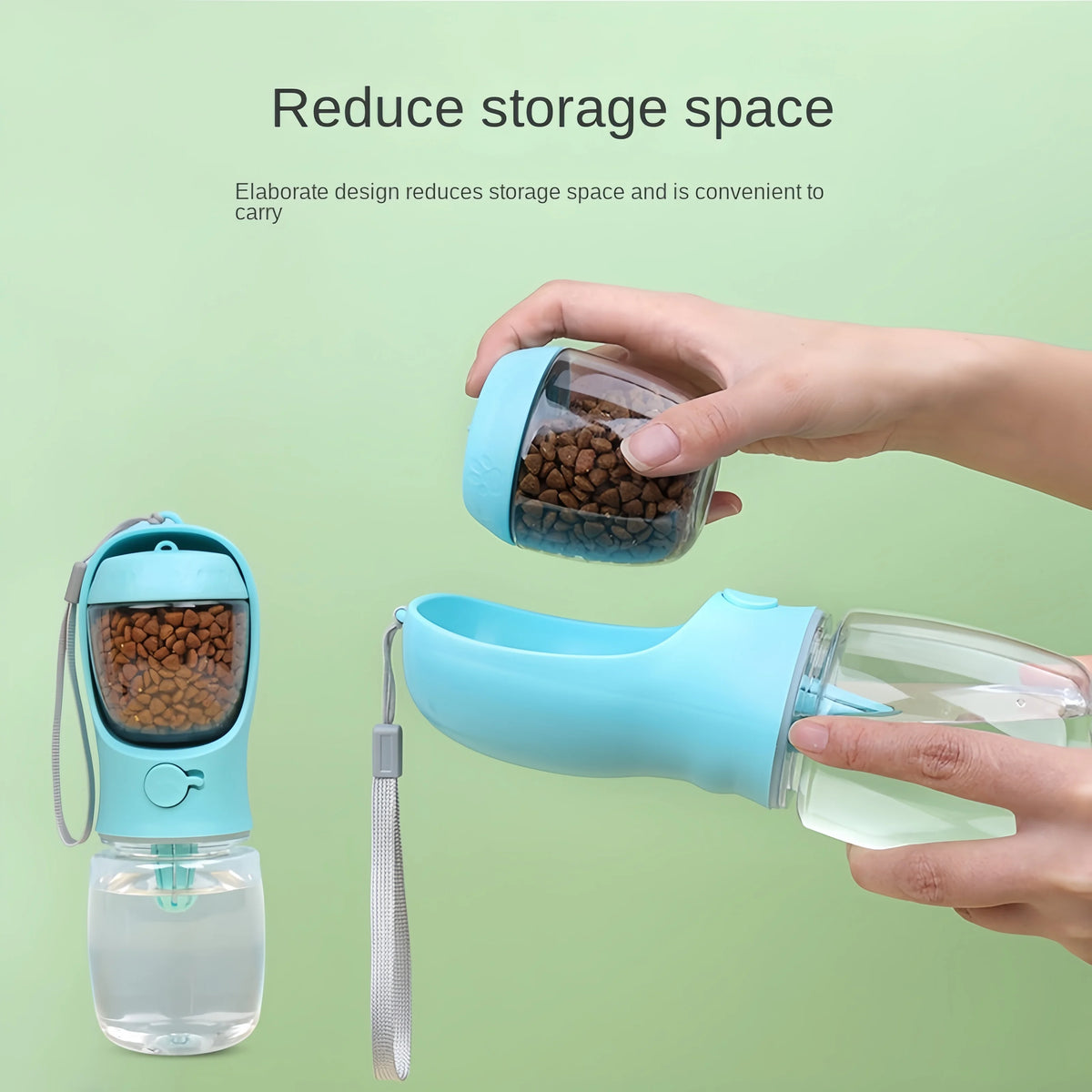 Portable Dog Water Bottle with Food Container – 350 ml