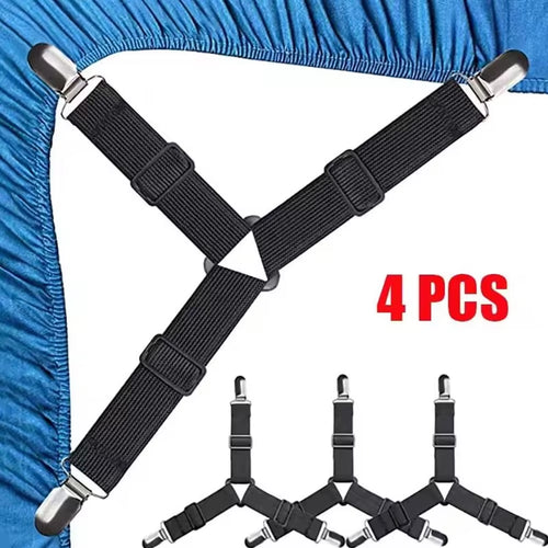 Adjustable Bed Sheet Fasteners — 4-Pack